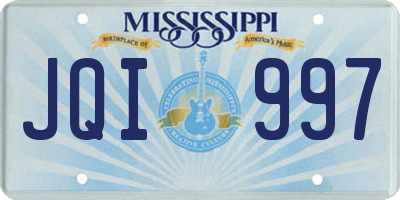 MS license plate JQI997