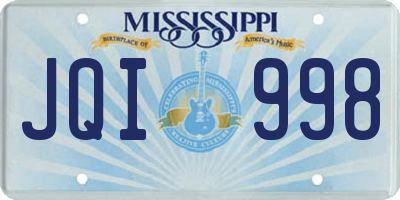 MS license plate JQI998