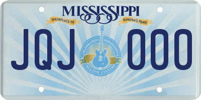 MS license plate JQJ000