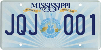 MS license plate JQJ001