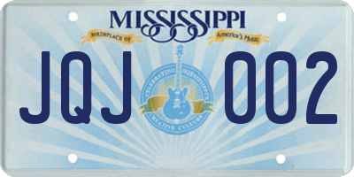 MS license plate JQJ002