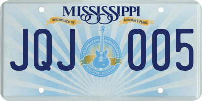 MS license plate JQJ005