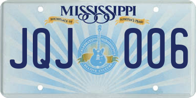 MS license plate JQJ006