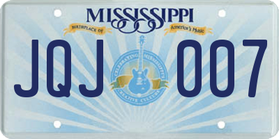 MS license plate JQJ007
