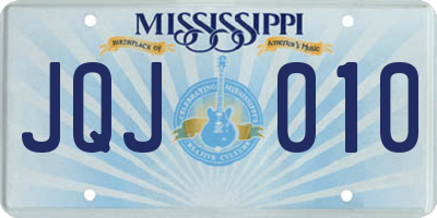MS license plate JQJ010