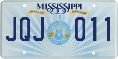MS license plate JQJ011