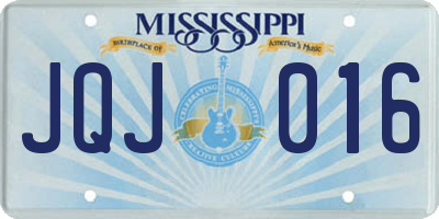 MS license plate JQJ016