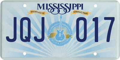 MS license plate JQJ017