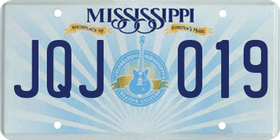 MS license plate JQJ019
