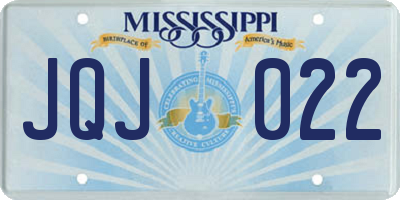 MS license plate JQJ022