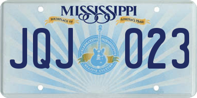 MS license plate JQJ023