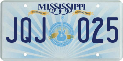MS license plate JQJ025