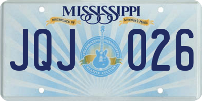 MS license plate JQJ026