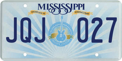 MS license plate JQJ027