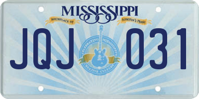 MS license plate JQJ031