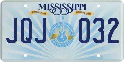 MS license plate JQJ032