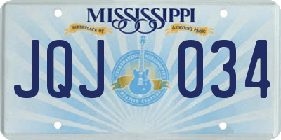 MS license plate JQJ034
