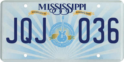 MS license plate JQJ036