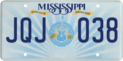 MS license plate JQJ038