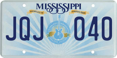 MS license plate JQJ040