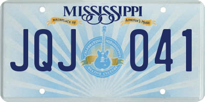 MS license plate JQJ041