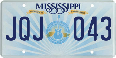 MS license plate JQJ043