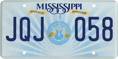 MS license plate JQJ058