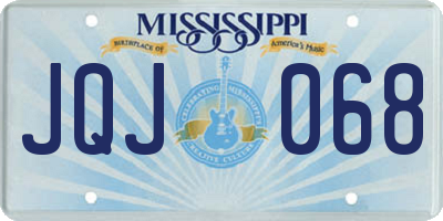 MS license plate JQJ068