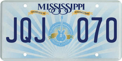 MS license plate JQJ070