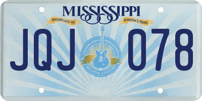 MS license plate JQJ078