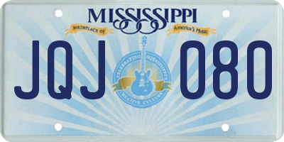MS license plate JQJ080