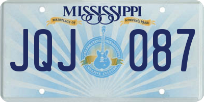 MS license plate JQJ087
