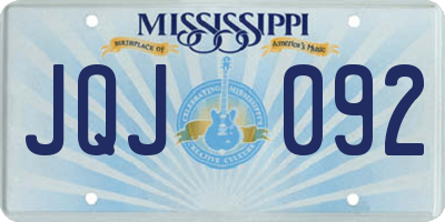 MS license plate JQJ092