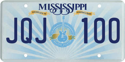 MS license plate JQJ100
