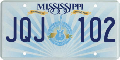 MS license plate JQJ102