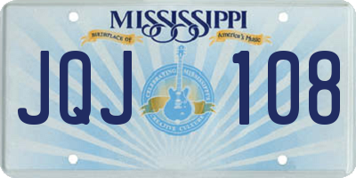 MS license plate JQJ108