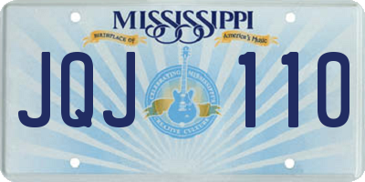 MS license plate JQJ110