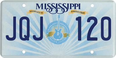 MS license plate JQJ120