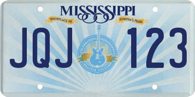 MS license plate JQJ123