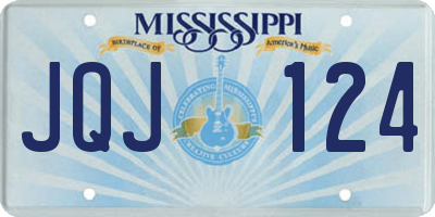 MS license plate JQJ124