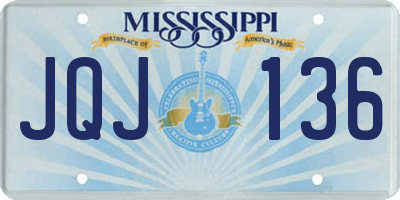 MS license plate JQJ136