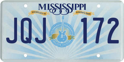 MS license plate JQJ172
