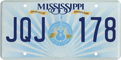 MS license plate JQJ178