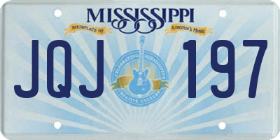 MS license plate JQJ197