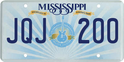 MS license plate JQJ200