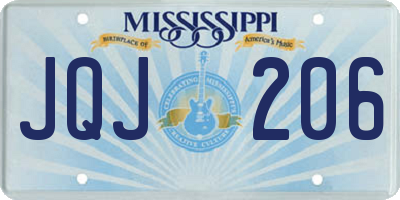 MS license plate JQJ206