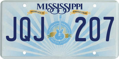 MS license plate JQJ207