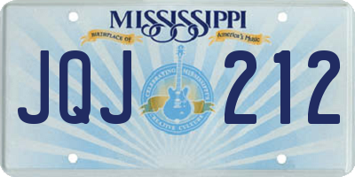 MS license plate JQJ212