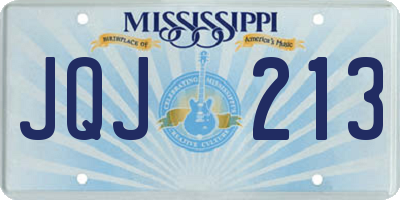 MS license plate JQJ213