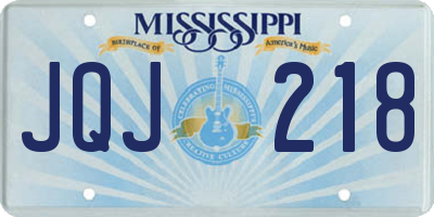 MS license plate JQJ218
